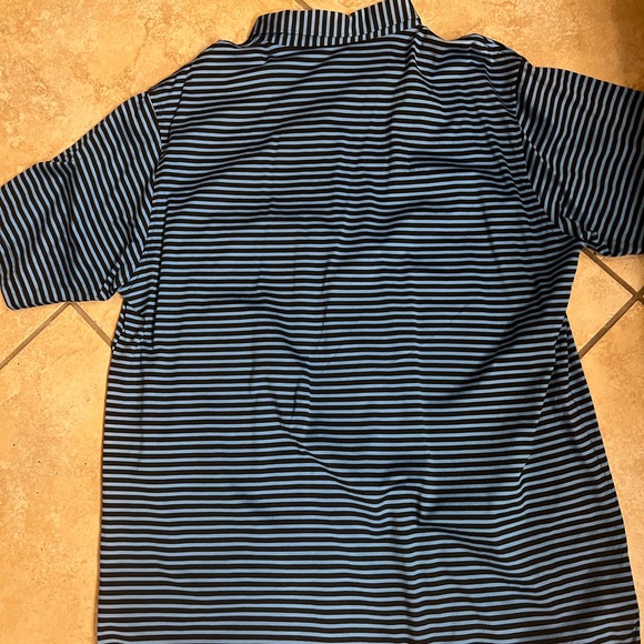 Peter Millar blue and black striped polo. Worn twice. - Picture 2 of 3